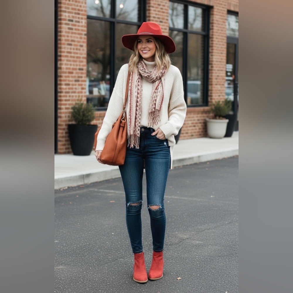 Sun+Stone Asterrf Red Ankle Boots (New)